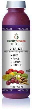 Healthy Choice Juices - Vitalize - Beet, Apple, Lemon, Ginger Juice 6 Bottles