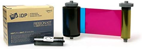 IDP Smart 51/31 659366 YMCKO Colour Printer Ribbon (250 Prints) with Free Three Month Trial of EasyBadge Lite Printing Software | Includes Cleaning Roller