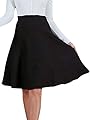 Fashiomo Women's High Waist Midi Skater Skirt Vintage A Line Flared Short Skirt