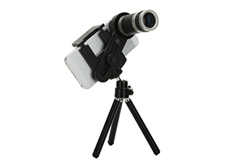 Shopping_Shop2000 Universal Phone Mount Holder 8X Optical Telephoto Telescope Manual Focus Camera Lens with Mini Tripod Stand for iPhone 4 4S 4G 5 5G 5S 5C Samsung Galaxy S3 i9300 S4 i9500 S5 I9600 Note 3 N9000 LG Blackberry Motorola Sony cell phone (8x L