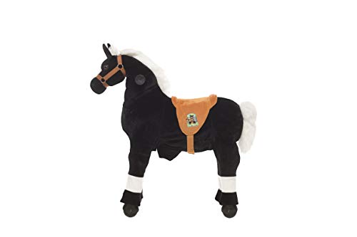 Animal riding ZRP001S Reitpferd Maharadscha (für Kinder ab 3 Jahren, Sattelhöhe 56 cm, mit Rollen) ARP001S, Schwarz, S – Bild 3