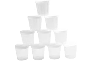 Medicine Measuring Cups 10 Pieces Clear Measuring Cups Lids for Mixing Pills Liquid Medication Mouthwash