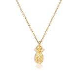 Zealmer Reminder Pineapple Necklace Message Card Best Gift Pendant Necklace Solid Design Pineapple Jewelry