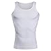 HANERDUN Mens Slimming Body Shaper Vests Undershirt Abs Abdomen Slim, White, X-Large