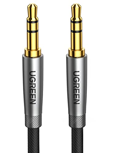 UGREEN 3.5mm オーディオケーブル オスオス 高耐久ナイロン auxケーブル 3.5mmステレオミニプラグ ヘッドホンケーブル ナイロン編み オスオス オーディオケーブル 高耐久性 ヘッドホン/スピーカー/音響/車/iPhone/iPad/iPod/PCなどに対応 0.5M