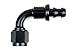 -6AN Twist Lok 90 degree Hose End Slip Fit Push Lock Black 6 AN Flare, 8090-06B