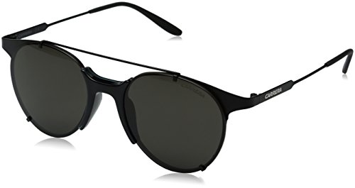 Carrera Men's Ca128s Round Sunglasses, Matte Black/Brown Gray, 52 mm