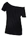 Smile Fish Women's I Love The 80's Off The Shoulder Tops 80s Costumes T Shirts (2XL,Black) K007