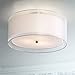 Possini Euro Design Modern Close to Ceiling Light Flush Mount Fixture Polished Nickel 18
