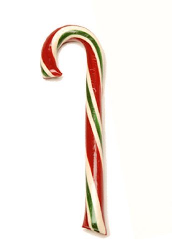 Christmas Strawberry Candy Cane, Hammonds Handmade, 2 Oz Red/Green/White Stripe