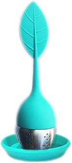 - New Colors - (Turquoise) FUGAMI Silicone Loose Leaf Tea Infuser Strainer with Resting Plate