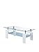 Global Furniture Clear/Frosted Occasional Coffee Table with Glossy White Legs