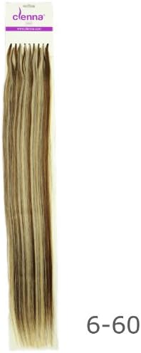 16 Inch U-Tip (Nail Tip) Hot Fusion Hair Extensions, 25 pcs Remy Human Hair Extensions (Piano blend Medium Chestnut Brown / Beach Blonde #P6/60) by Clenna USA