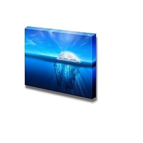 A Polar Bear on Top of a Natural Iceberg Glacier on The North Atlantic - Canvas Art Wall Art - 12" x 18"