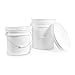 Ropak USA 3.5 gallon Food Grade White Plastic Bucket with Handle & Lid - Set of 3