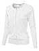 NINEXIS Women's Long Sleeve Button Down Soft Knit Cardigan Sweater White M