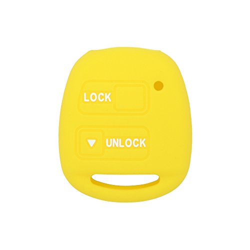 BROVACS Silicone Cover Protector Case Holder Skin Jacket Compatible with TOYOTA Camry Corolla RAV4 Prado LEXUS 2 Button Remote Key Fob CV2421 Yellow — image 1
