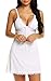 Avidlove Lingerie Women Chemise Lace Babydoll Full Slip Sleepwear Dress White Small