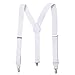 Mens Elastic Y-Back Clip-on Suspenders with Leather Trim - Sizes 46