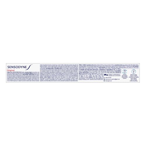 Sensodyne Pasta Dental con Flour para Dientes Sensibles Original, Protección Anticaries, 90g