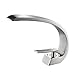 OWOFAN Contemporary Single Handle Single Hole Curved Type Bathroom sink Faucet Brushed Nickel Vanity Sink Faucet 16990SN
