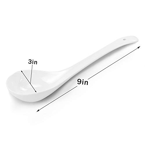 Kslong Pure White Ceramic Soup Ladle Spoon Bone China Big Ladle Spoons