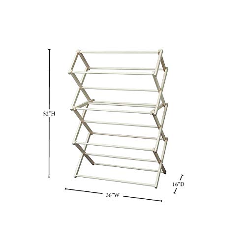 Peaceful Classics Wooden Laundry Rack Amish Handmade Wooden Clothes Drying Rack Foldable