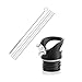WaterFit Straw Lid - Replacement Cap for Hydro Flask Standard Mouth Sport and Travel Water Bottle 12oz / 18oz / 21oz & 24oz with 2 Straws and Straw Brushes
