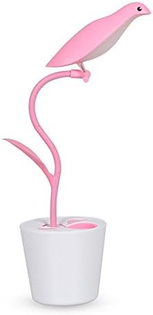 Reetec Dimmable Desk Lamp Flexible USB Charging Port Touch LED Eye-Care Table Night Reading Light for Studying Working Desk Organizer Pen Holder (Pink)