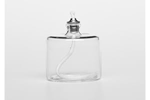 Firefly Fuels Refillable Glass Oil Candle - 2 oz Liquid Candle for Indoor Use, Outdoor Events, Emergency Lighting - Clean Burning with Wick and Holder Included. Use with Liquid Paraffin or Lamp Oil