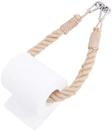 Portarrollos de papel higiénico vintage con cuerda industrial, soporte