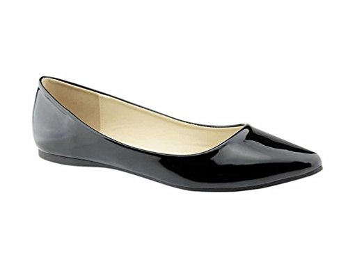 Bellamarie Angie-28 Women s Classic Pointy Toe Ballet Flat Shoes,7.5 B(M) US,Black