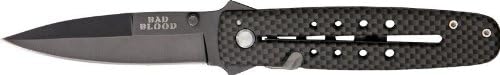 Bad Blood Knives 0107 Linerlock Knife with Carbon Fiber Handles