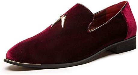 LEOED Penny Loafer for Men Suede Luxury Glitter Shoes Slip on Flats Smoking Shoes Tuxedo Nightclub Shoes Dress Shoes Plus Size 6.5-13