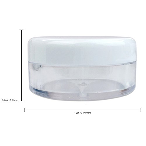 (Quantity: 200 Pieces) Beauticom 5G/5ML High Quality Round Clear Jars with White Lids for Lotion, Creams, Toners, Lip Balms, Makeup Samples - BPA Free