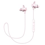 Dudios Bluetooth Headphones Magnetic Wireless Earbuds IPX7 Sweatproof Sports Earphones with Mic (CVC 6.0 Noise Cancelling, 8 Hours Music Time, aptx Stereo, Secure Fit & Lightweight) (Pink)