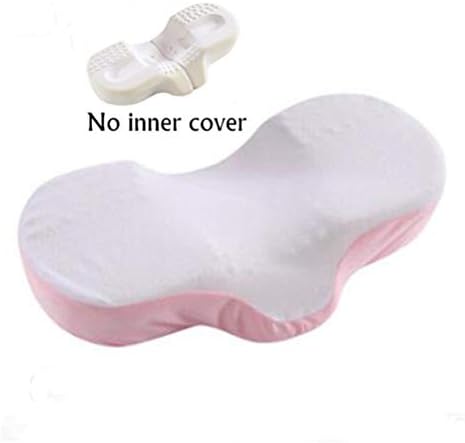 MINGYUECHAO Memory Foam Anti Wrinkle Pillow Ergonomic Curve Improve Sleeping Pillows Perfect Concave Headrest Neck Support (Color : No inner cover, Size : 58x34x10cm)