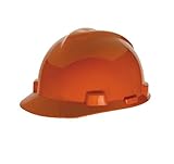 MSA 475361 V-Gard Hard Hat Front Brim with Ratchet Suspension, Standard, Orange