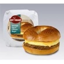 Advance Pierre Hot N Ready Sausage Egg and Cheese Bagel Breakfast Sandwich, 6.1 Ounce -- 12 per case.