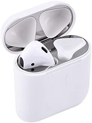 Dust Guard for AirPods, Anti-Scratches Dustproof Metal Adhesive Guard Cover Sticker Protector for Airpods(2SETS) (Silver)