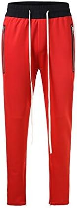 Men's Hip Hop Poly Side Ankle Zip Long Drawstring Techno Track Pants