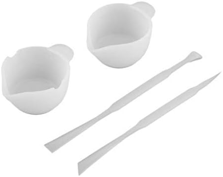 (4 Pcs) Clear Silicone Epoxy Resin Distribution Measuring CupsMixing Cups & Stirring Rods Stick,DIY Resin Glue Tools for Jewelry Making