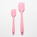 ShengHai Premium Silicone Spatula, Seamless Design & Baking Utensils Kitchen, Can Be Use To Scrape Or Mix (Set Of 2, Pink)