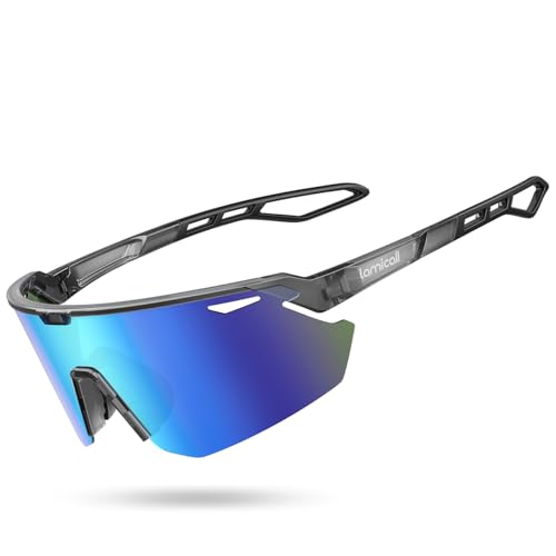 Lamicall 24g Polarized Sports Sunglasses for Men Women - [24g Ultralight] [Adjustable Nose Pad] UV400 Protection Sun Glasses for Running Cycling Baseball Fishing