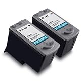 Remanufactured Ink Cartridge Replacement for Canon PG40 0615B002 CL41 0617B002 (1 Black 1 Color 2 Pack)