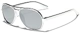 Cool Kids Aviator UV400 Sunglasses for Babies and Toddlers age 0 to 4 (Chrome Silver, 47)