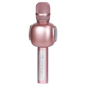 Hancoc Bluetooth Draadloze Handset Microfoon K Song Treasure Draadloze Microfoon Zingen Muziek 25 * 6cm (Color : Pink)