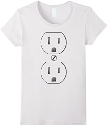 Women's Electrical Outlet Costume T-Shirt Medium White