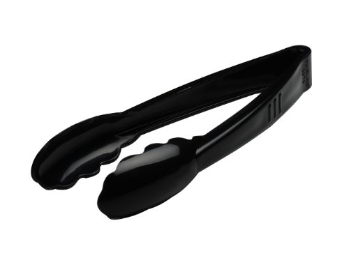 Fineline Settings Platter Pleasers Scalloped Heavy Duty Tongs, 7-Inch, Black