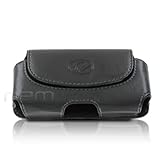 Black Horizontal Leather Cover Belt Clip Side Holster Case Pouch For Sprint Kyocera Verve / Contact